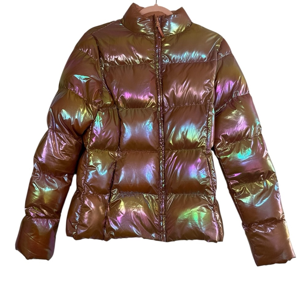 Fabletics Metallic Iridescent Puffer Jacket – Size M